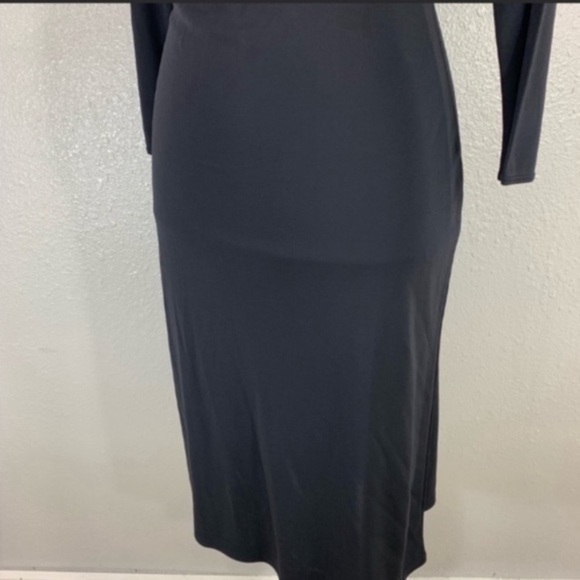 NWT Ann Taylor black cross front midi dress C.C25 - Picture 4 of 7